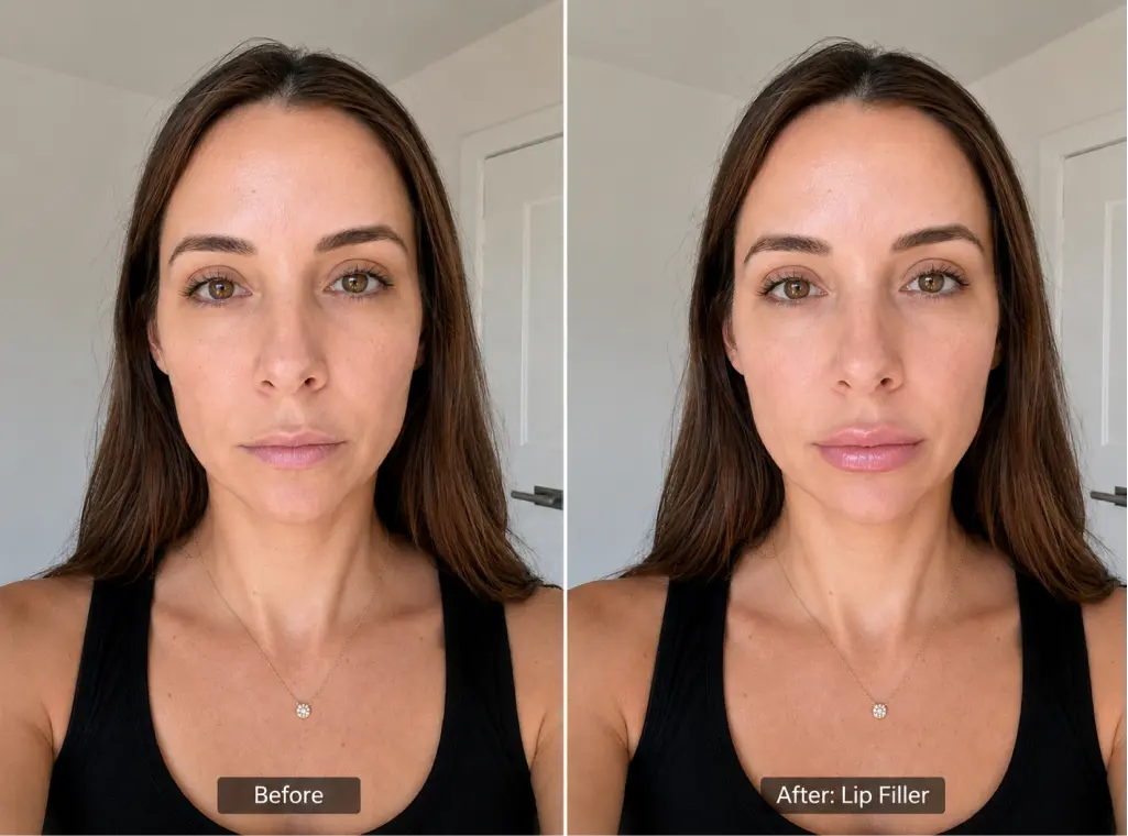 Side-by-side-before-and-after-view-of-lip-filler