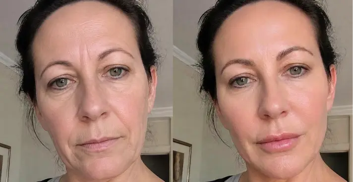 Woman's face after aesthetic treatment